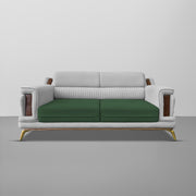 Falconar 3 Seater Sofa Set for Living Room (Green Grey Fabric) Premium Fabric Sofa