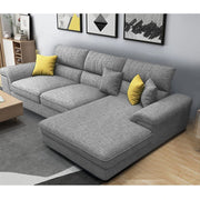 Anver 4 Seater L Shape Sofa Set for Living Room (Grey) Right Side