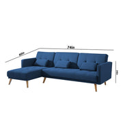 Convertible Futon RHS 4 Seater Sofa Cum Bed with Adjustable Backrest Sofa for Living Room (Blue Grey Colour) Premium Fabric Sofa