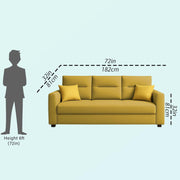 Evona 3 Seater Sofa Set for Living Room (Yellow Colour Fabric) Premium Fabric Sofa