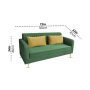 Deren 3 Seater Sofa Set for Living Room (Green Colour) Premium Fabric Sofa