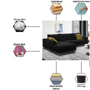 Viva LHS 6 Seater L Shape Sofa Set for Living Room (Black) Premium Fabric Sofa