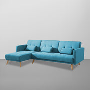 Convertible Futon RHS 4 Seater Sofa Cum Bed with Adjustable Backrest Sofa for Living Room (Blue Grey Colour) Premium Fabric Sofa