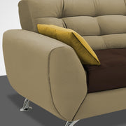 Leadown 3 Seater Sofa for Living Room (Cream Brown) Premium Fabric Sofa