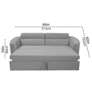 Torrato 3 Seater Sofa Cum Bed for Living Room (Grey Colour Fabric) Premium Fabric Sofa
