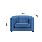 Sinclair 1 Seater Sofa Set for Living Room (Blue Colour) Premium Fabric Sofa