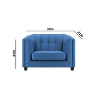 Sinclair 1 Seater Sofa Set for Living Room (Blue Colour) Premium Fabric Sofa