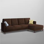 Swaloni RHS 6 Seater L Shape Sofa Set for Living Room (Brown) Premium Fabric Sofa
