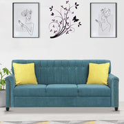 Rogelio 1 Seater Sofa Set for Living Room (Black Fabric)