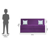 Mapron 1 Seater Sofa Cum Bed with 1 Cushions for Living Room (Black Fabric) Premium Fabric Sofa 2.5x6 Feet