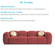 Casaliving Vetras Modern Velvet Bubble Cloud Sofa, Tufted Design Upholstered 3 Seater Sofa Set for Living Room,(Blue Colour) Premium Velvet Fabric Sofa