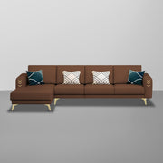 Falco LHS 6 Seater L Shape Sofa Set for Living Room (Brown Fabric) Premium Fabric Sofa