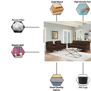 Slove 3 +1 + 1 Seater Sofa Set for Living Room | Color - Cream Black | Premium Fabric Sofa