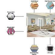 Slove 3 +1 + 1 Seater Sofa Set for Living Room | Color - Cream Black | Premium Fabric Sofa