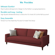 Kaven 3 Seater Sofa Set for Living Room (Maroon Colour Fabric) Premium Fabric Sofa