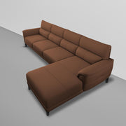 Janifer RHS 6 Seater L Shape Sofa Set for Living Room (Brown Colour) Premium Fabric Sofa Set