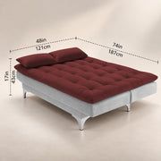 Casaliving Danny Sofa Cum Bed for Living Room Premium Fabric Sofa New 3 Seater Sofa Cum Bed Velvet Fabric with 2 Cushions and Suitable for All Indoor (Black Grey)