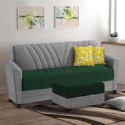 Francis 3 Seater Sofa Set with Ottoman for Living Room (Green Grey) Fabric