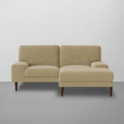 Latieo RHS 2 Seater Lounger L Shape Sofa Set for Living Room (Cream) Premium Fabric Sofa