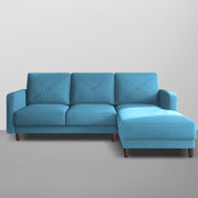Swaloni RHS 4 Seater L Shape Sofa Set with Center Table for Living Room (Turquise) Premium Fabric Sofa