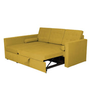 Megan LHS 4 Seater L Shaped Sofa Cum Bed for Living Room (Yellow Fabric) Premium Fabric Sofa