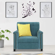 Rogelio 1 Seater Sofa Set for Living Room (Black Fabric)