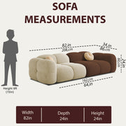 Casaliving Vetras Modern Velvet Bubble Cloud Sofa, Tufted Design Upholstered 3 Seater Sofa Set for Living Room,(Blue Colour) Premium Velvet Fabric Sofa