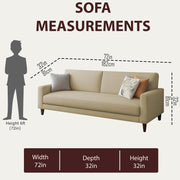 Casaliving Amara 3 Seater Sofa Set for Living Room (Black Cream Colour Fabric) Premium Fabric Sofa