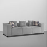 Karoline 3 Seater Sofa Set with Center Table for Living Room (Black Colour) Premium Fabric Sofa