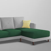 Swaloni RHS 6 Seater L Shape Sofa Set for Living Room (Green Grey) Premium Fabric Sofa