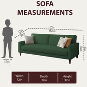 Casaliving Amara 3 Seater Sofa Set for Living Room (Black Pine Colour Fabric) Premium Fabric Sofa