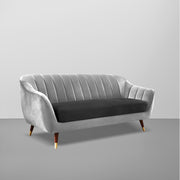 Casaliving Anyse 2 Seater Sofa Set for Living Room (Grey Colour Fabric) Premium Fabric Sofa