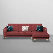 Falco RHS 4 Seater L Shape Sofa Set for Living Room (Maroon Fabric) Premium Fabric Sofa