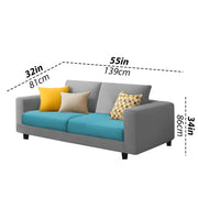 Minta 2 Seater Sofa Set for Living Room (Black - Colour Fabric) Premium Fabric Sofa Set for Living Room