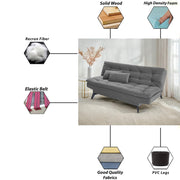 Danny 3 Seater Sofa Cum Bed for Living Room Premium Fabric Sofa for Living Room (Black Colour Premium Fabric)