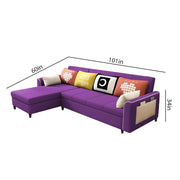 Denis 5 Seater L Shape Sofa Set for Living Room (Purple Fabric) Premium Fabric Sofa