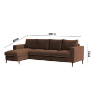 Charmi LHS 6 Seater L Shape Sofa Set for Living Room (Brown Fabric) Premium Fabric Sofa