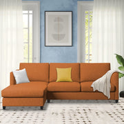 Hanery 4 Seater L Shape Sofa Set for Living Room | Colour - Orange