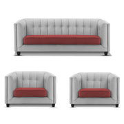 Casaliving Sinclair 3+1+1 Seater Sofa Set for Living Room (Blue Black Colour) Premium Fabric Sofa