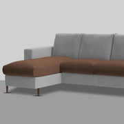Charmi LHS 6 Seater L Shape Sofa Set for Living Room (Brown Grey Fabric) Premium Fabric Sofa