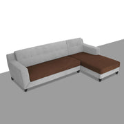 Fracher RHS 4 Seater L Shape Sofa Set for Living Room (Brown Grey Fabric) Premium Fabric Sofa