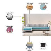 Garcia LHS 6 Seater L Shape Sofa Set for Living Room (Black Grey - Colour) Premium Fabric Sofa Set