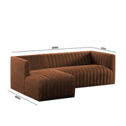 Rowan LHS 4 Seater L Shape Sofa Set for Living Room (Brown Fabric) Premium Fabric Sofa