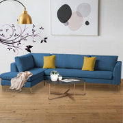 Romeio LHS 6 Seater L Shape Sofa Set for Living Room (Cream Fabric)