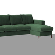 Charmi RHS 6 Seater L Shape Sofa Set for Living Room (Green Fabric) Premium Fabric Sofa