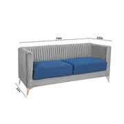 Ember 3 Seater Sofa Set for Living Room (Blue Grey Colour) Premium Fabric Sofa