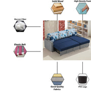 Rolando 4 Seater Sofa Cum Bed for Living Room (Cream Black) Premium Fabric Sofa