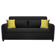 Garnet 3 Seater Sofa Set for Living Room (Black) Premium Fabric