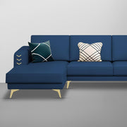 Falco LHS 4 Seater L Shape Sofa Set for Living Room (Blue Fabric) Premium Fabric Sofa