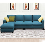 Rihan 6 Seater L Shape Sofa Set Living Room (Turquise Fabric) Left Side Sofa